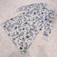 スーパーハッカ SUPER HAKKA 花柄ワンピース/スウェット素材　グレーF