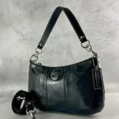 ✨美品✨コーチ　ショルダーバッグ 2way シグネチャー　レザー　ブラック