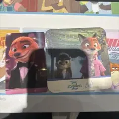 ズートピア　オーマイカフェ　ニック　カードとコースターセット