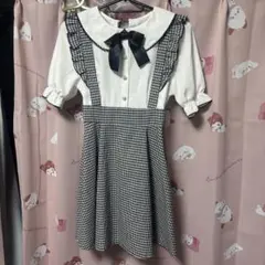 量産チェック柄半袖ワンピース140センチ