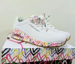 SKECHERS ホワイト マルチカラー スニーカー