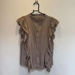 ROSEBUD フリル付き　ブラウン　半袖シャツのサムネイル
