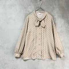 さがもあ/長袖シャツ ブラウス/M/ボウタイ 総柄 ヴィンテージ レトロ