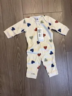 【新品未使用】プチバトー ハート柄ロンパース 3m 60cm