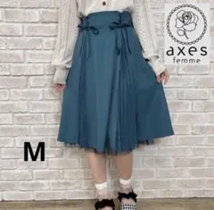 ❁axes femme POETIQUE❁レースアッププリーツ切替スカート M