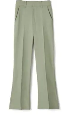 GRL センタープレスフレアパンツ gm285 XSサイズ スラックス グリーン