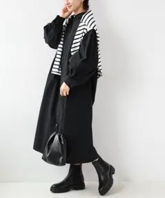 ジャーナルスタンダード コットンワッシャーギャザースリーブシャツワンピース