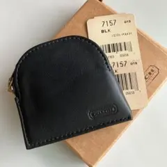 オールドコーチvintage コーチ　ブラックレザーコインケース 7157