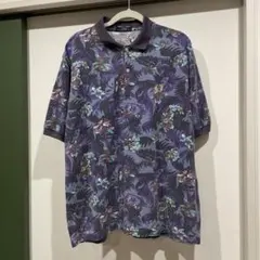 希少【フレッドペリー】総柄ポロシャツ 刺繍ロゴ ヴィンテージ レトロ