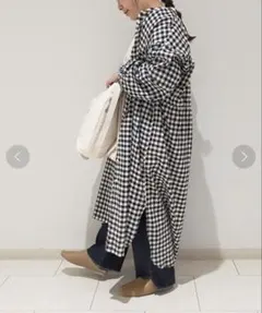 美品 サマンサモスモス ブルー ギンガムチェック ワンピース