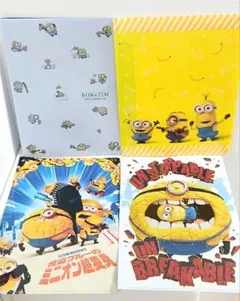 minion★クリアファイル★4点セット★ポケットファイル★ミニオン★文房具