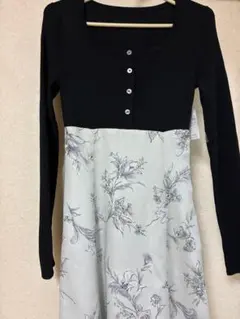 マーキュリーデュオ　カーディガンライクニットドッキングワンピース