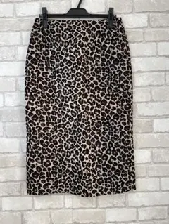 INDIVI ヒョウ柄　スカート　ゴブラン織