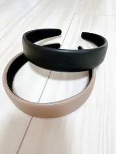 しまむら　ブラック ベージュのカチューシャセットのサムネイル