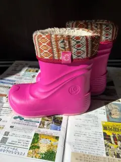 キッズスノーブーツ ピンク ファー付き19/20㎝