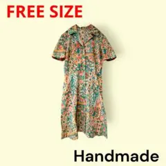USED古着　ヴィンテージ　総柄ワンピース　フリーサイズ