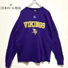 NFL バイキングス 刺繍ロゴ ロンT 紫 L 古着 オーバーサイズ アメフトのサムネイル