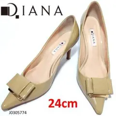 ダイアナ　エナメル　リボン　ポインテッドトゥ