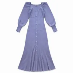 SNIDEL スナイデル フロントボタンニットワンピース ロング ラベンダー F