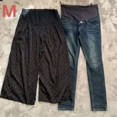 マタニティ　パンツ　デニム　妊婦　産後　セット　ワイドパンツ　春　夏