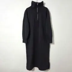 ⭐️美品⭐️コーエン ワンピース ハーフジップ スウェット ロング丈 裏起毛 黒