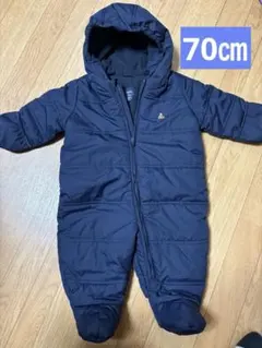 GAP ネイビー フード付きジャンプスーツ 70cm