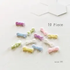 【191】ネイルパーツ リボン パステル パール ミニ10piece