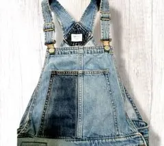 Gapkids デニムオーバーオール サロペット パッチワークデザイン