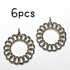 [C2017](6個)サークル型チェーンチャーム(ゴールド)