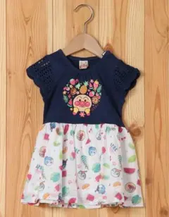 美品　アンパンマンキッズコレクション　トロピカルワンピース　ネイビー　110