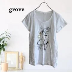 zC878【M】grove Tシャツ ロゴ プリント ラメ装飾のサムネイル