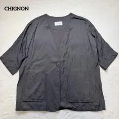 美品✨chignon シニヨン薄手パイピングドルマンジャケット - メルカリ