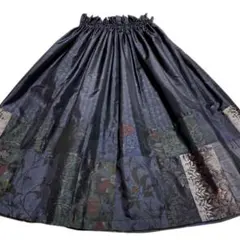 633⿻本場大島紬・大島紬・7マルキ本場大島紬リメイクロングスカート