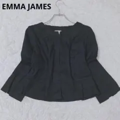 エマジェイムス　ノーカラージャケット　ストレッチ　フォーマル　セレモニー　黒