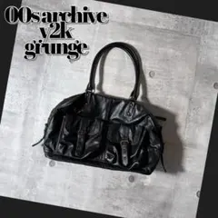 00s archive fake leather boston bag y2k - メルカリ