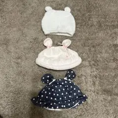 クマ耳　ベビー帽子 3点セット