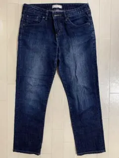 UNIQLO ストレッチアンクルデニム 24 (61cm) ダークブルー