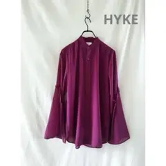 【美品】HYKEハイク バンドカラースリーブスリットシャツ ブラウス2023ssのサムネイル