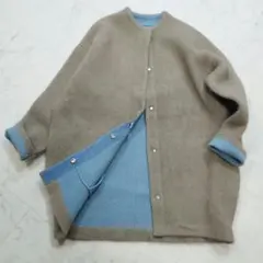 エレンディーク ラクーンミックスWカーディガン ターコイズブルー sg8 CN RACCOON MIX W CARDIGAN | ELENDEEK