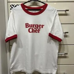 ニコアンド バーガーシェフ リンガーTシャツ ゆるっと F 白×赤のサムネイル
