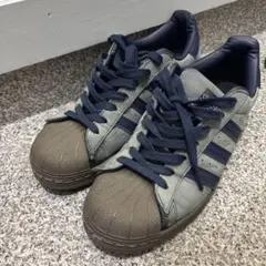 adidas Superstar スエード　27cm ブルー ネイビー