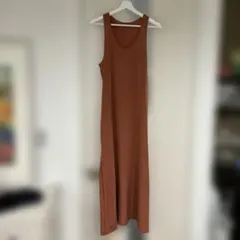 dinos D-LINGE オレンジ ノースリーブ ロングワンピース カップ付 