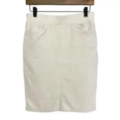 膝丈　スカート　タイトスカート　コーデュロイ　ウエストゴム　スリット