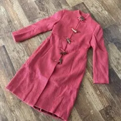 TOCCA ウール　コート　ロング　ピンク　昭和古着　派手　ダッフル