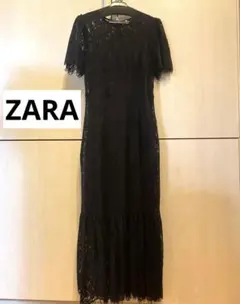 ⭐️美品 ZARA ブラックレース フリルワンピース オケージョン キャミソール付