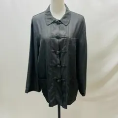 【美品】MICHEL KLEIN チャイナボタン 長袖 ジャケット 38 M 黒のサムネイル