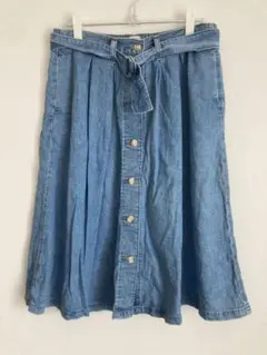 LEVI’S デニムフレアスカート ベルト付き 前ボタン 30