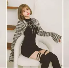 Darich シャーリングボレロミニワンピース ブラック