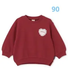 【新品】プティマイン　トレーナー 赤　ハート　レッド　90 女の子