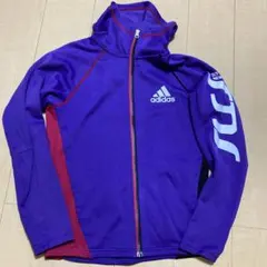 adidas 紫 ジップアップパーカー